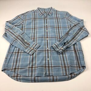 Eddie Bauer Medium Blue Cotton Mens Button Front Short Sleeve Casual Shirt